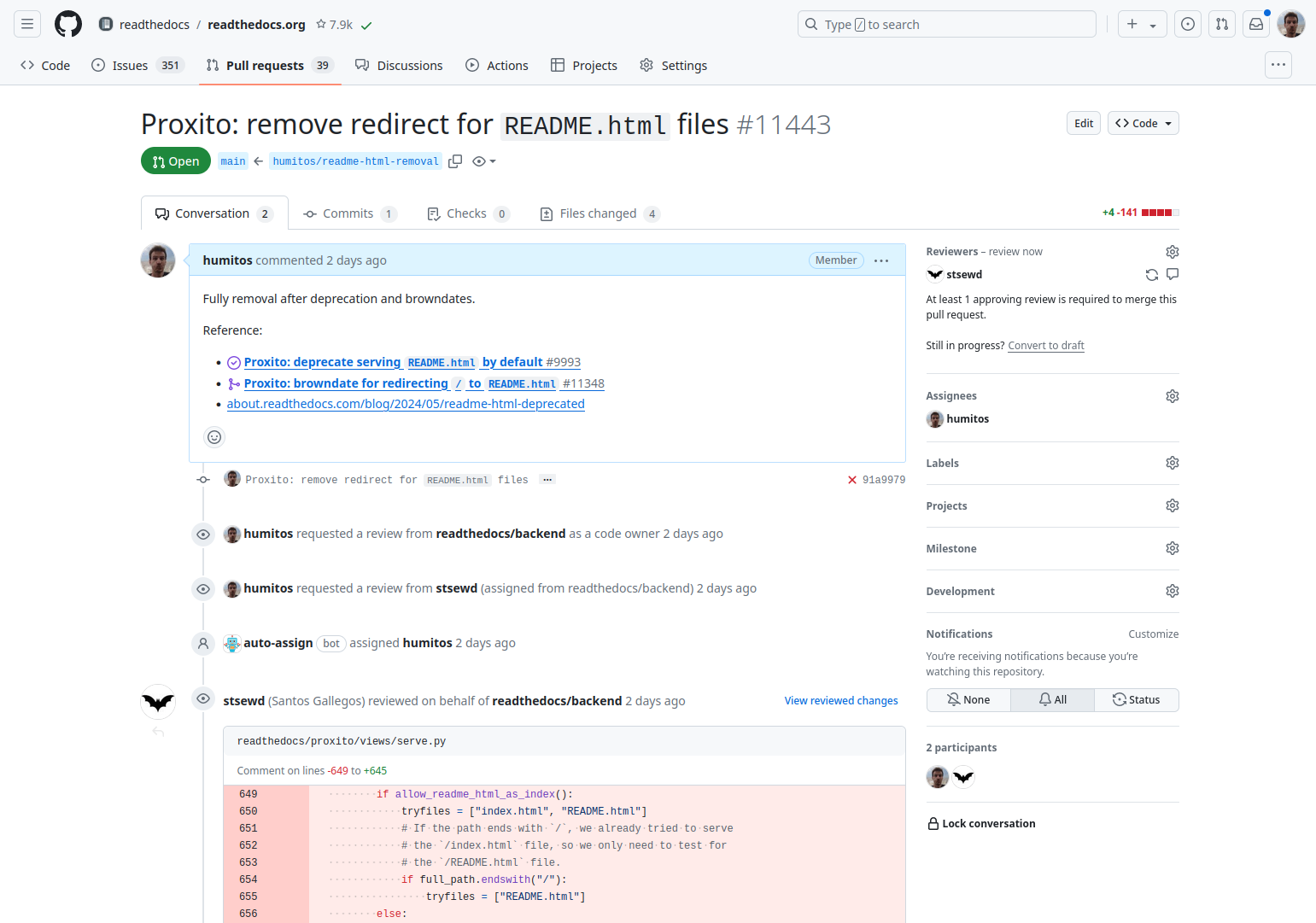 Opened pull request on GitHub